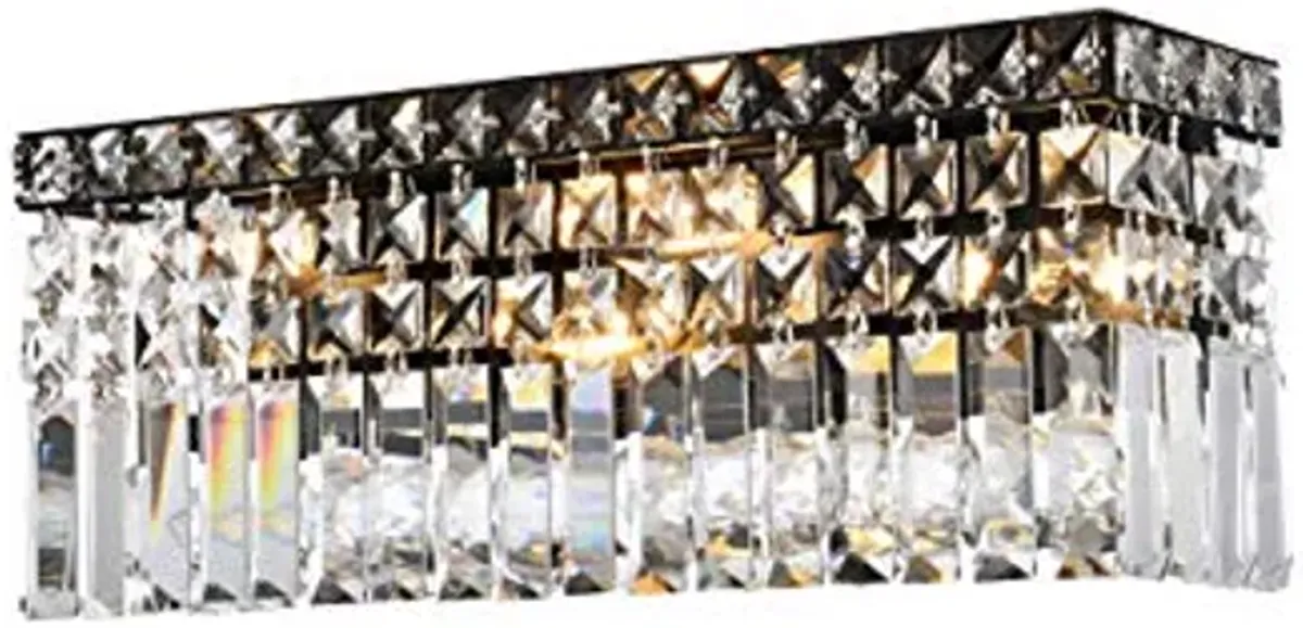 Elegant Lighting Maxime 18" Metal and Crystal Wall Sconce in Black