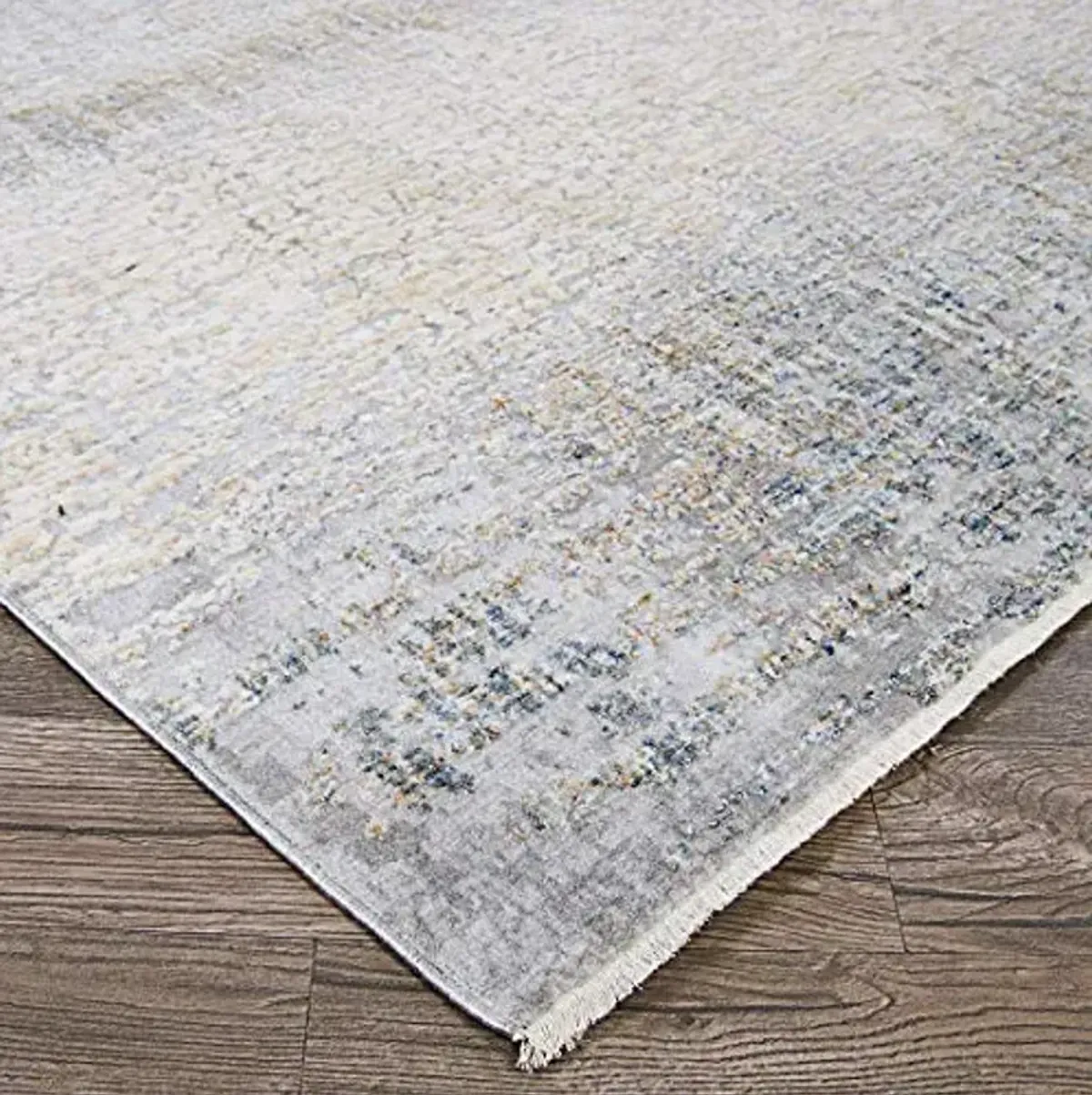 Couristan Couture Indoor Area Rug - Aquarelle 2'2" x 8'11" Runner in Pewter Grey and Mode Beige, Abstract Design with Fringed Edges, Medium Pile Home Decor for Living Room, Bedroom, and Dining Room