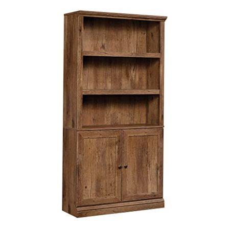Sauder Miscellaneous Bookcase with Doors, L: 35.28" x W: 13.23" x H: 69.76", Vintage Oak finish