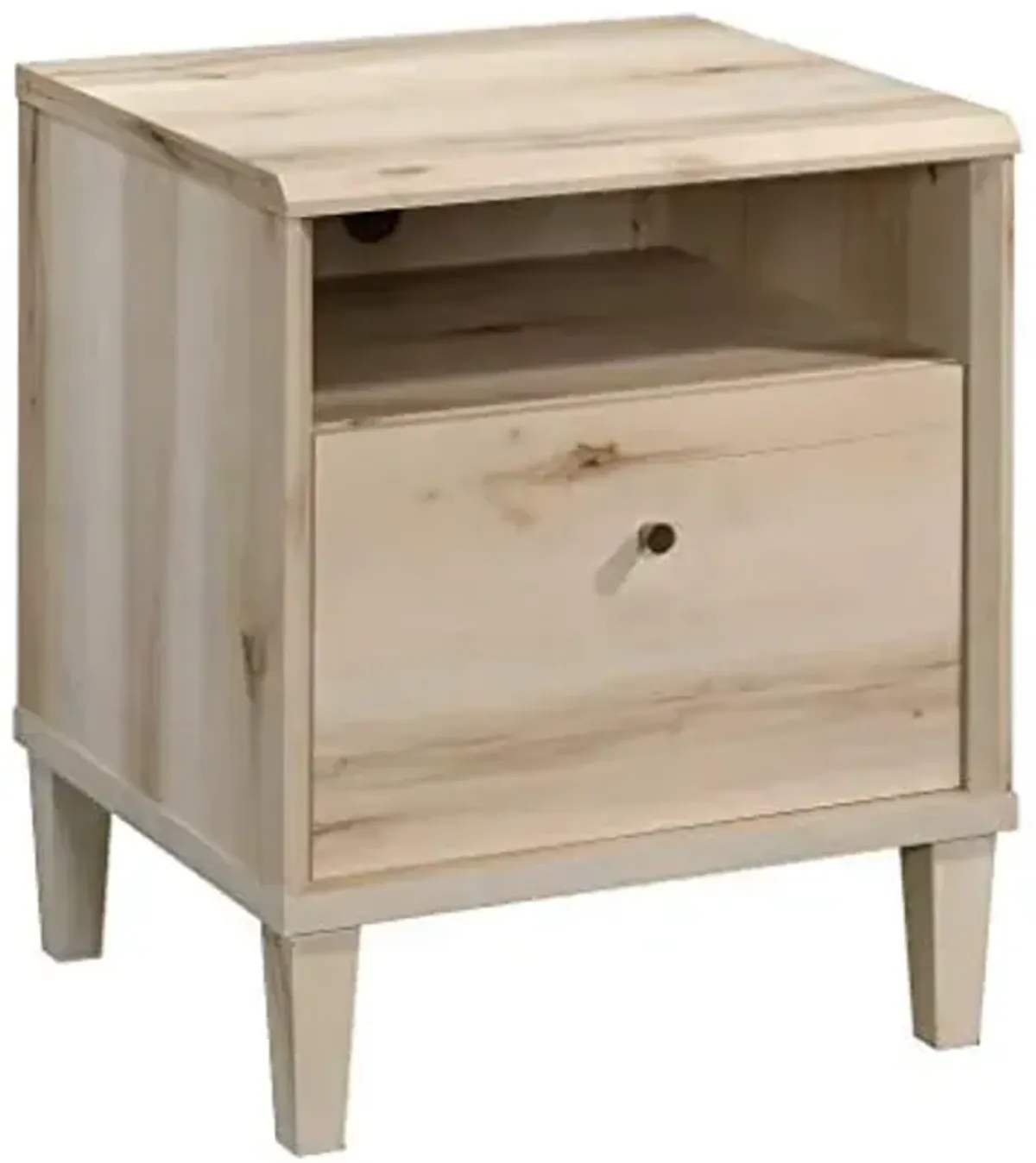 Sauder Willow Place 1-Drawer Night Stand with Open Shelf Storage, Pacific Maple Finish