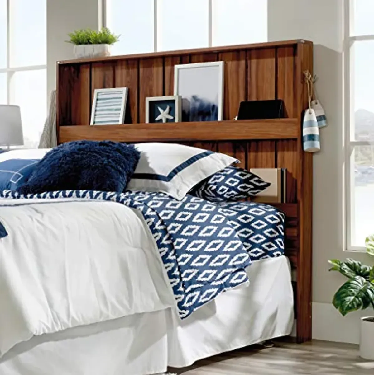 Sauder Vista Key Queen Headboard, Blaze Acacia Finish