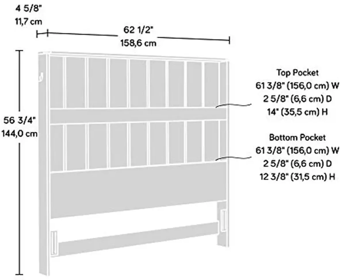 Sauder Vista Key Queen Headboard, Blaze Acacia Finish