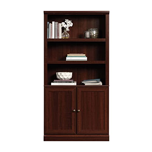 Sauder 4 tier Miscellaneous Storage Bookcase With Doors, Select Cherry
