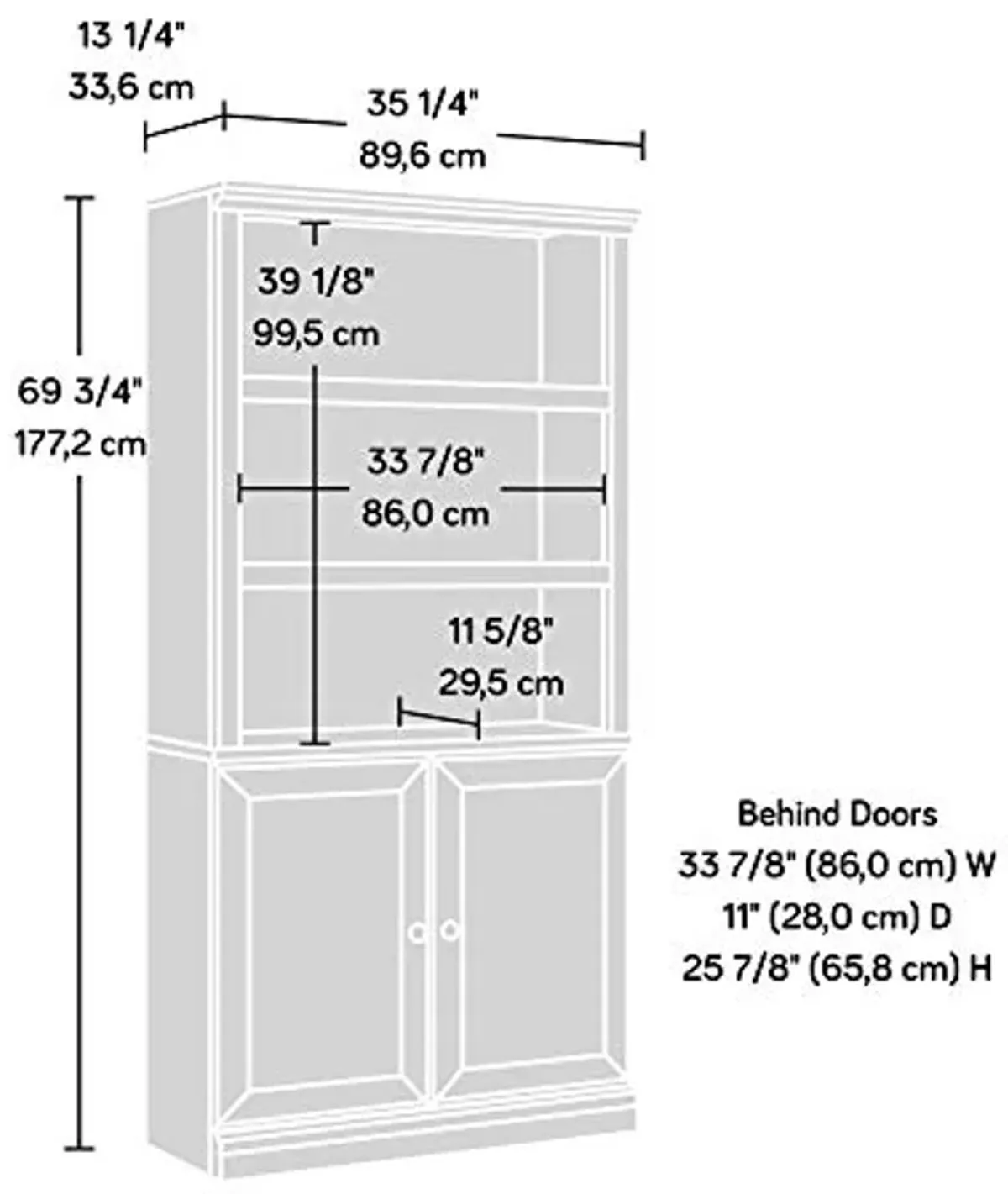 Sauder Anda Norr Display Cabinet/ Pantry cabinets, Lintel Oak finish