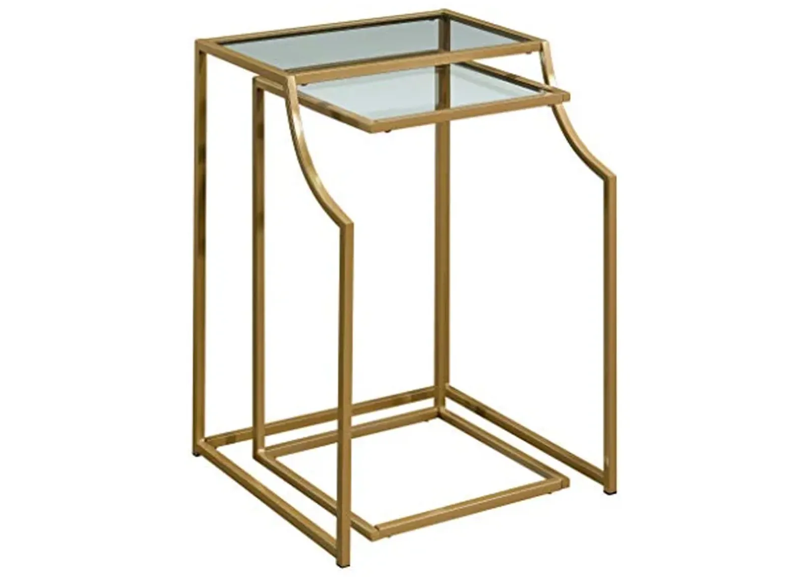 Sauder International Lux Nesting Tables, Satin Gold Finish