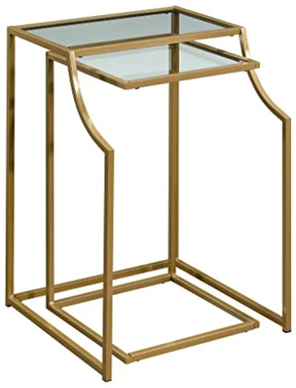 Sauder International Lux Nesting Tables, Satin Gold Finish