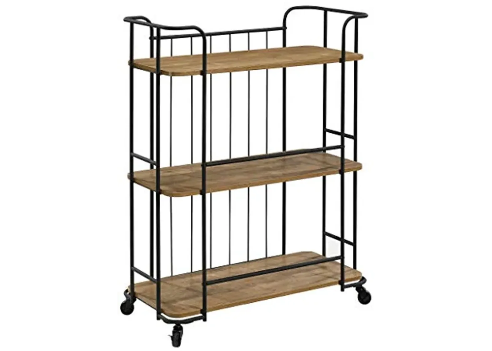 Sauder Station House Industrial Multi-Purpose Rolling Cart/Pantry cabinets, L: 32.323" x H: 15" x W: 40.748", Etched Oak Finish