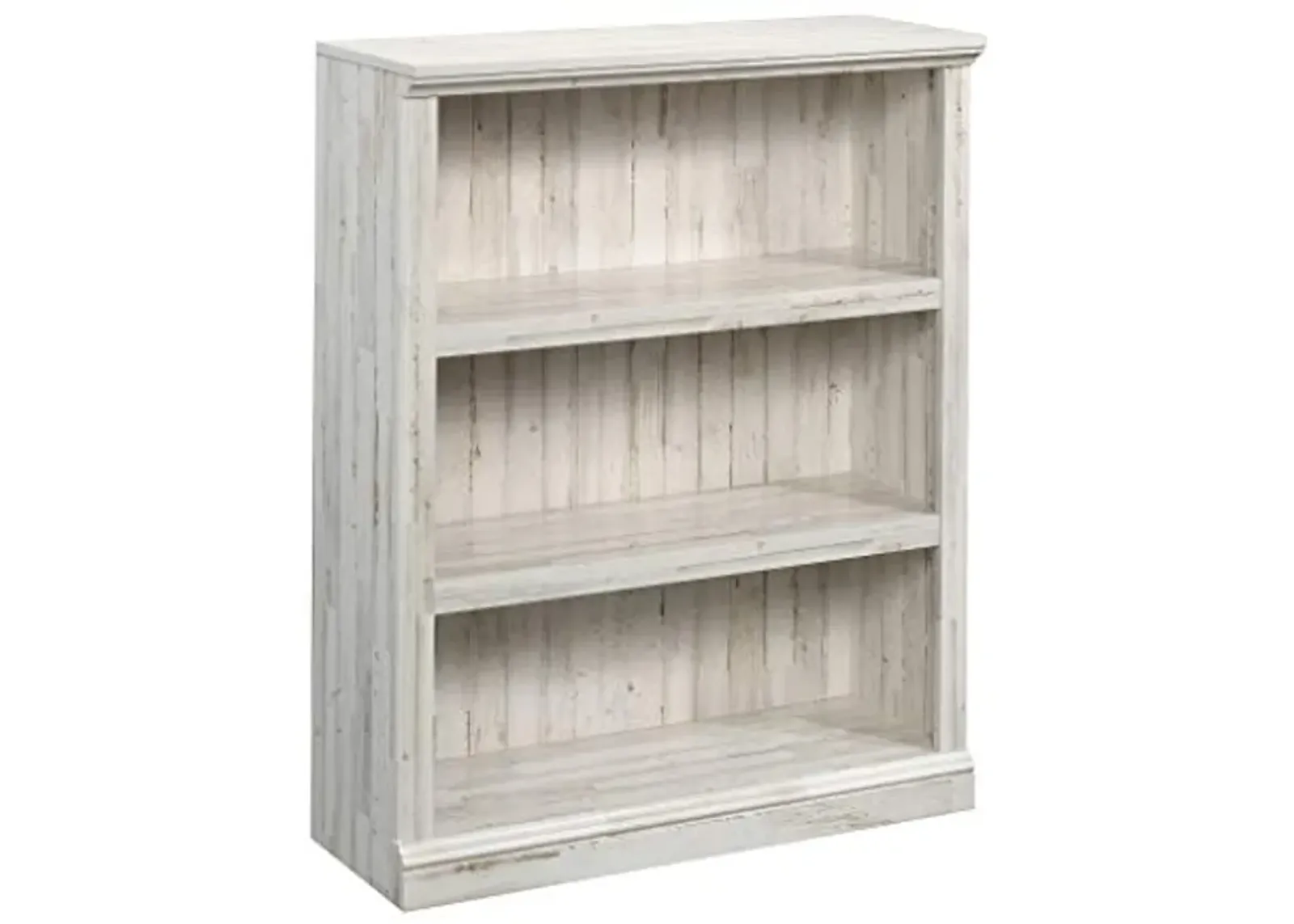 Sauder 3 Tier Book Shelf Wooden Bookcase Multipurpose Bookshelf for Home Office, Living Room, in White Plank