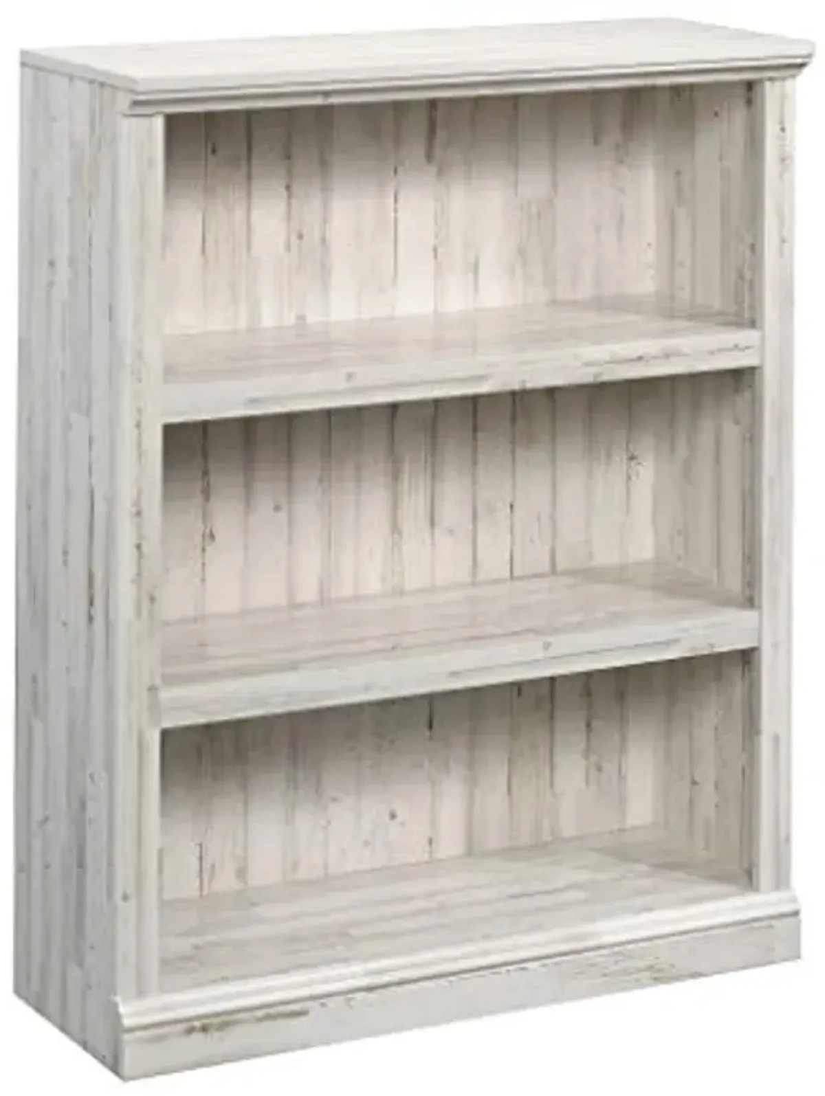 Sauder 3 Tier Book Shelf Wooden Bookcase Multipurpose Bookshelf for Home Office, Living Room, in White Plank