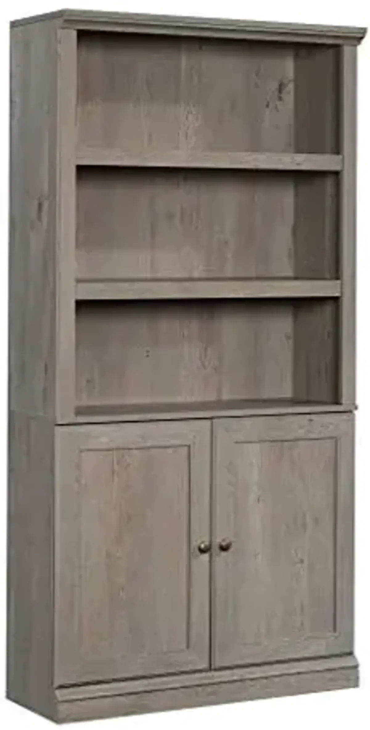 Sauder Select Book Shelf, Bookshelf with Storage, Library Bookcase with Doors and Adjustable Shelves, in Mystic Oak