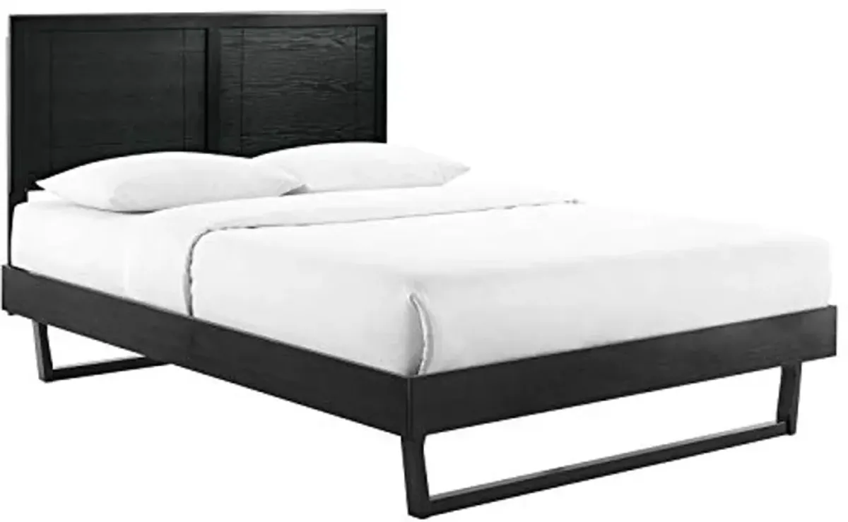 Modway Marlee Wood Queen Platform Bed in Black with Angular Frame