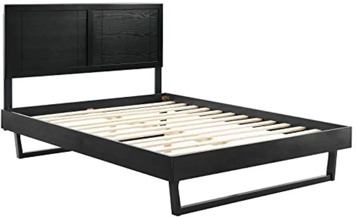 Modway Marlee Wood Queen Platform Bed in Black with Angular Frame