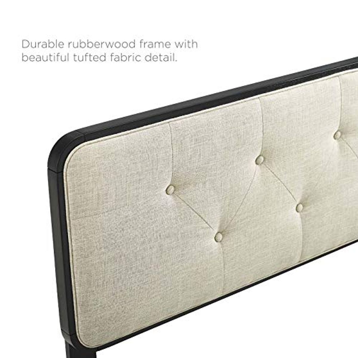 Modway Bridgette Wood Platform Bed with Angular Frame, Queen, Black Beige