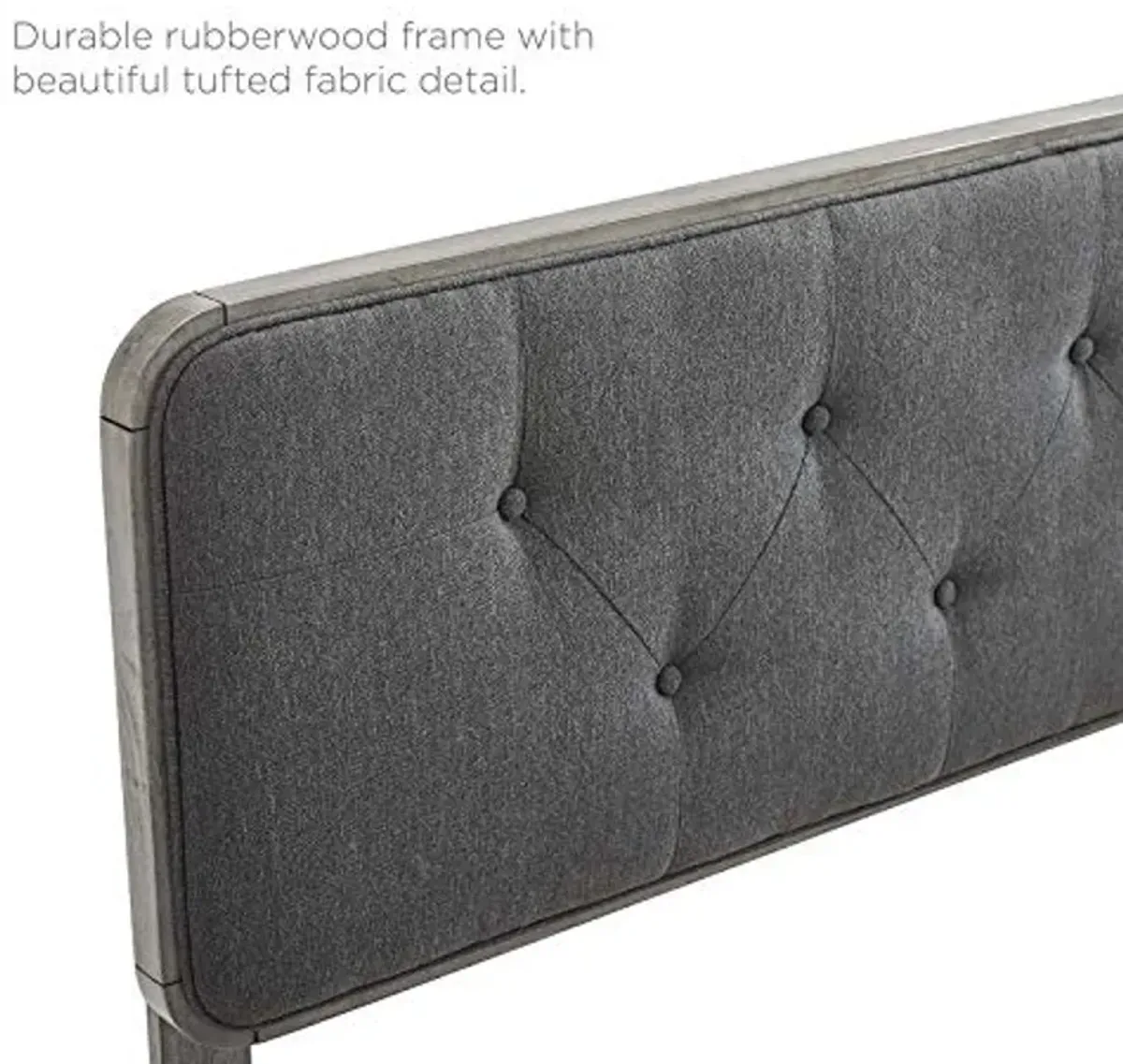 Modway Bridgette Wood Platform Bed with Angular Frame, King, Gray Charcoal