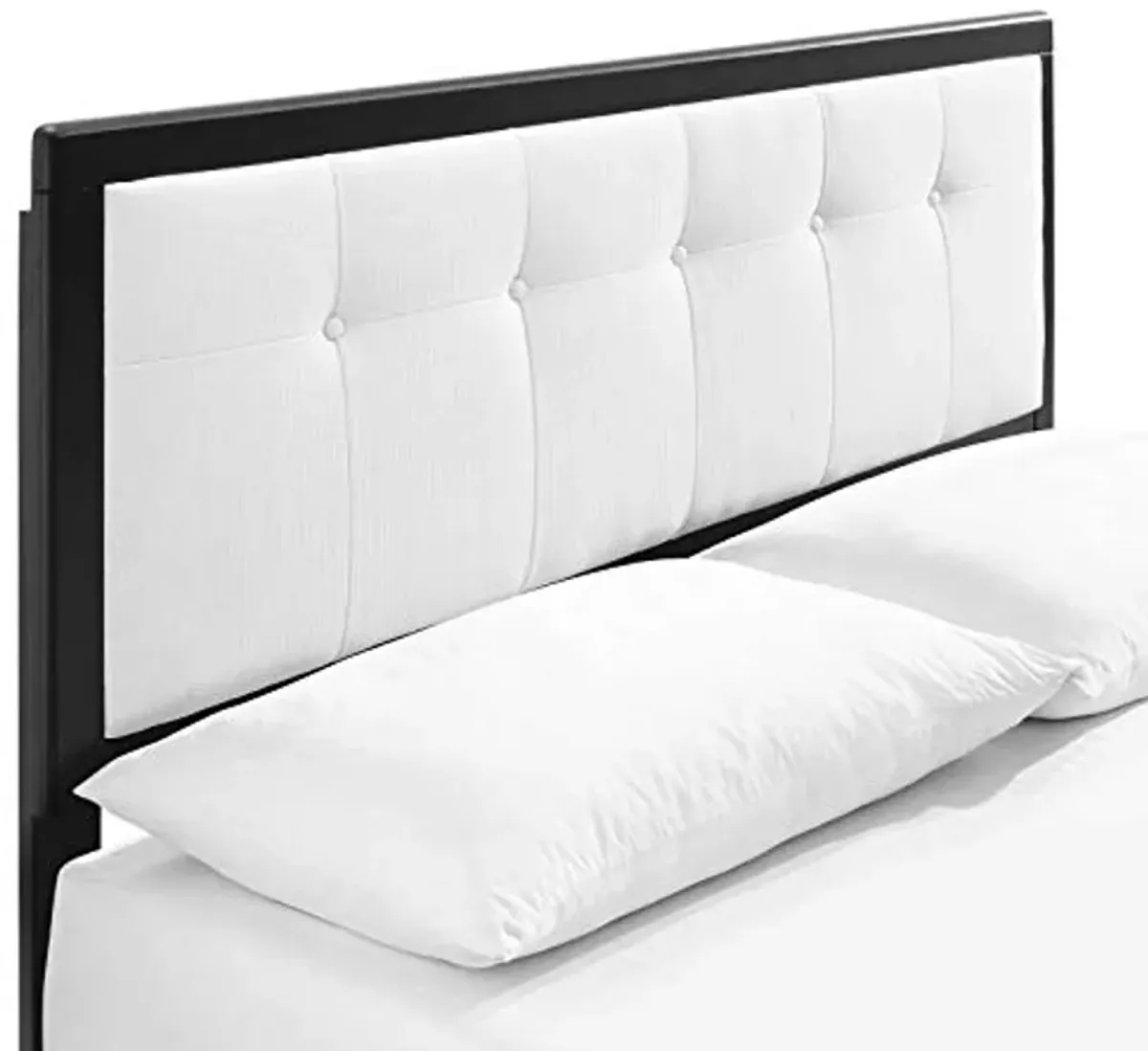 Modway MOD-6634-BLK-WHI Willow Full Wood Platform Bed with Angular Frame, Black White