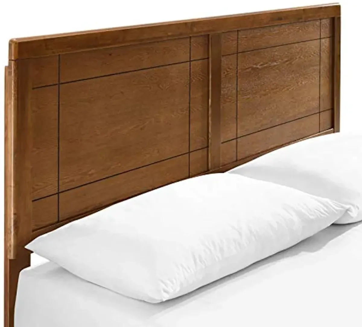 Modway MOD-6381-WAL Marlee Queen Wood Platform Bed with Angular Frame, Walnut