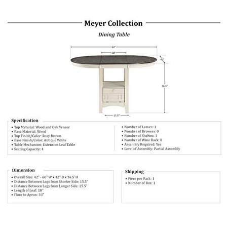 Lexicon Meyer Counter Height Dining Table,