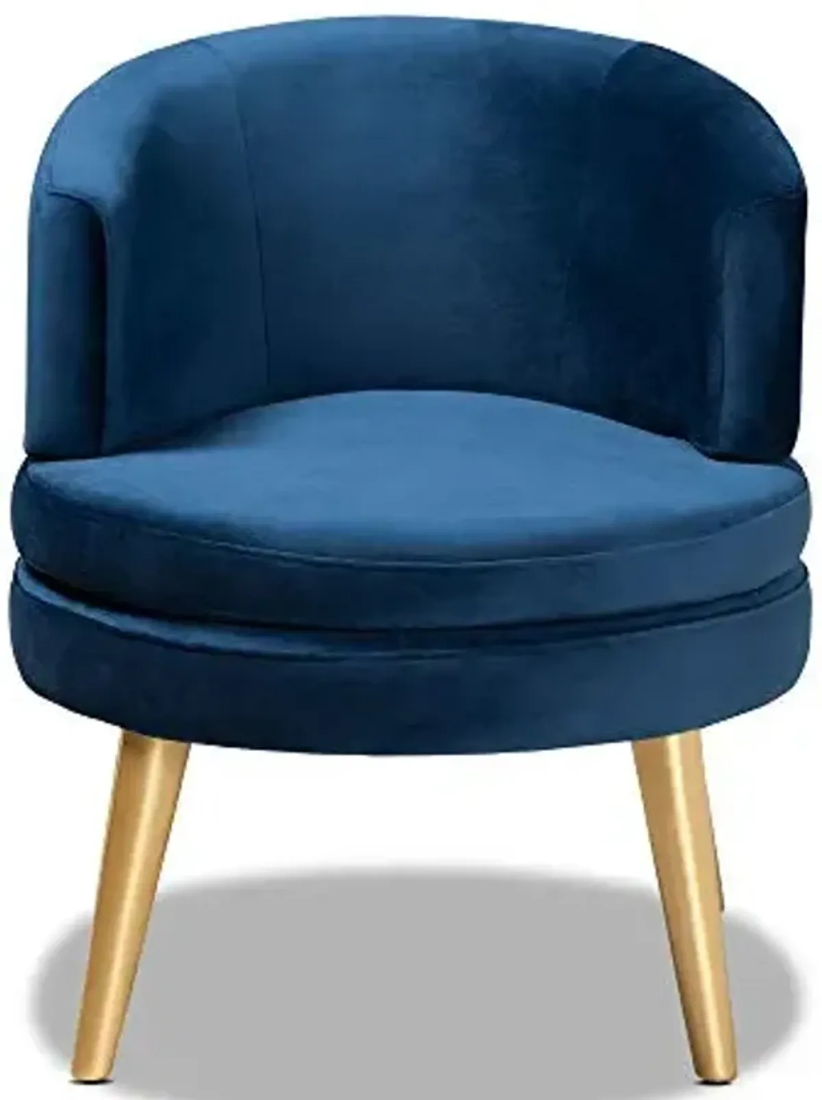 Baxton Studio Baptiste Chairs, Navy Blue/Gold