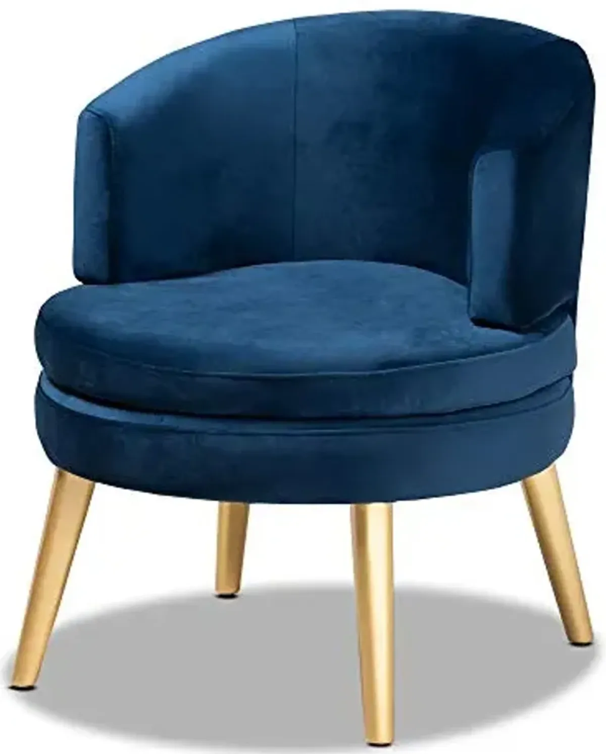 Baxton Studio Baptiste Chairs, Navy Blue/Gold