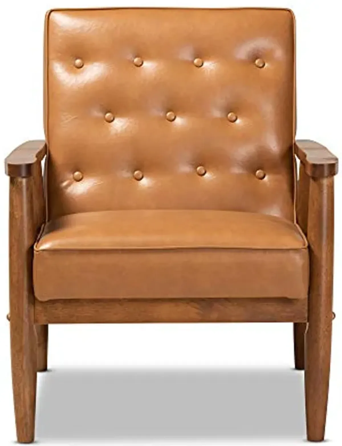 Baxton Studio Sorrento Chairs, Tan/walnut brown