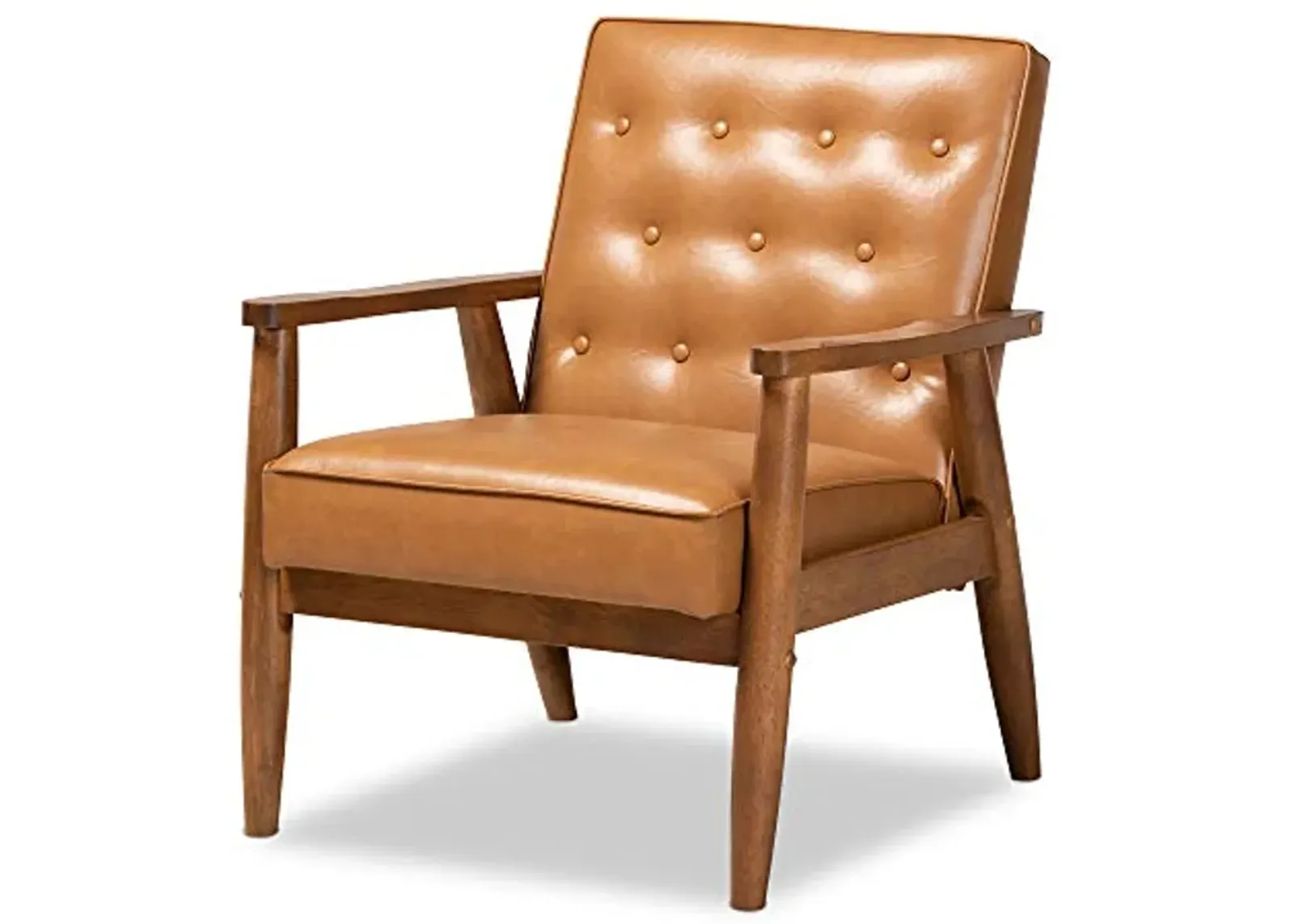 Baxton Studio Sorrento Chairs, Tan/walnut brown