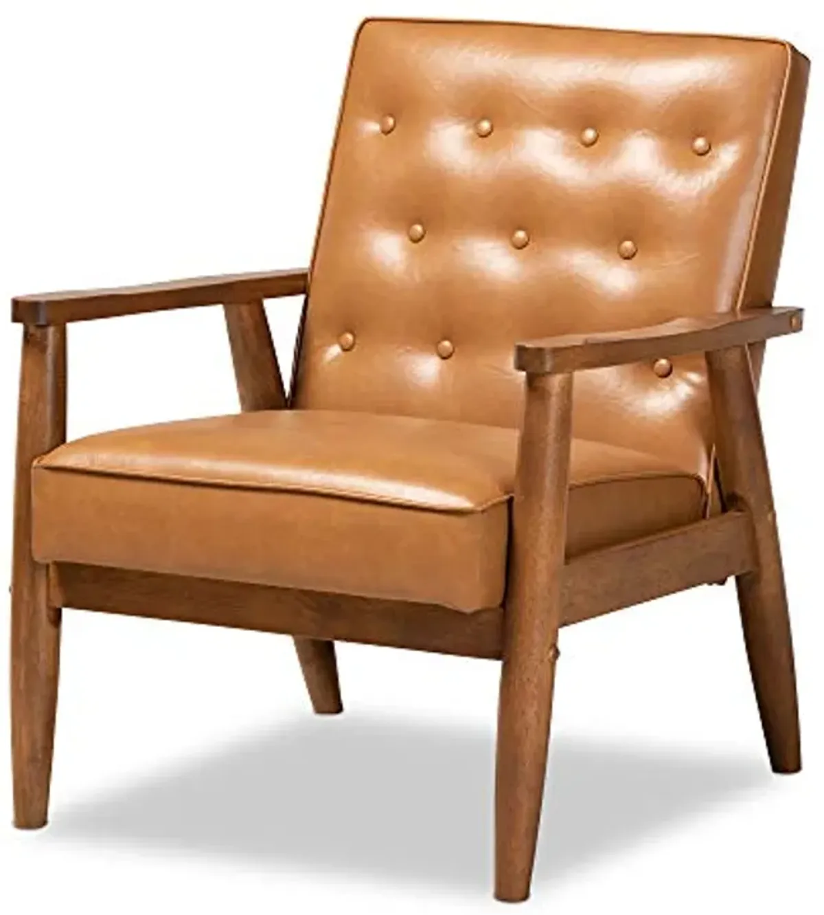 Baxton Studio Sorrento Chairs, Tan/walnut brown