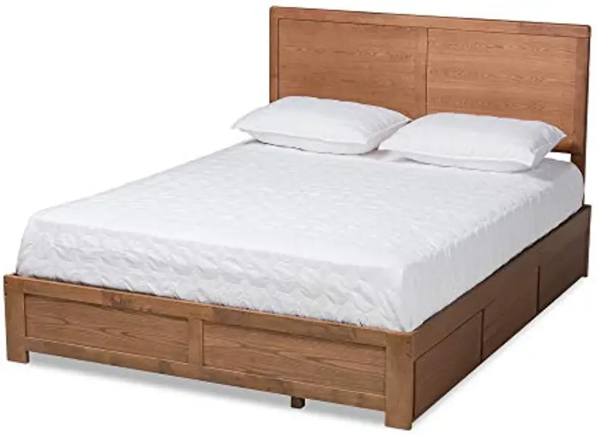 Baxton Studio Aras Beds (Storage), Queen, Ash Walnut