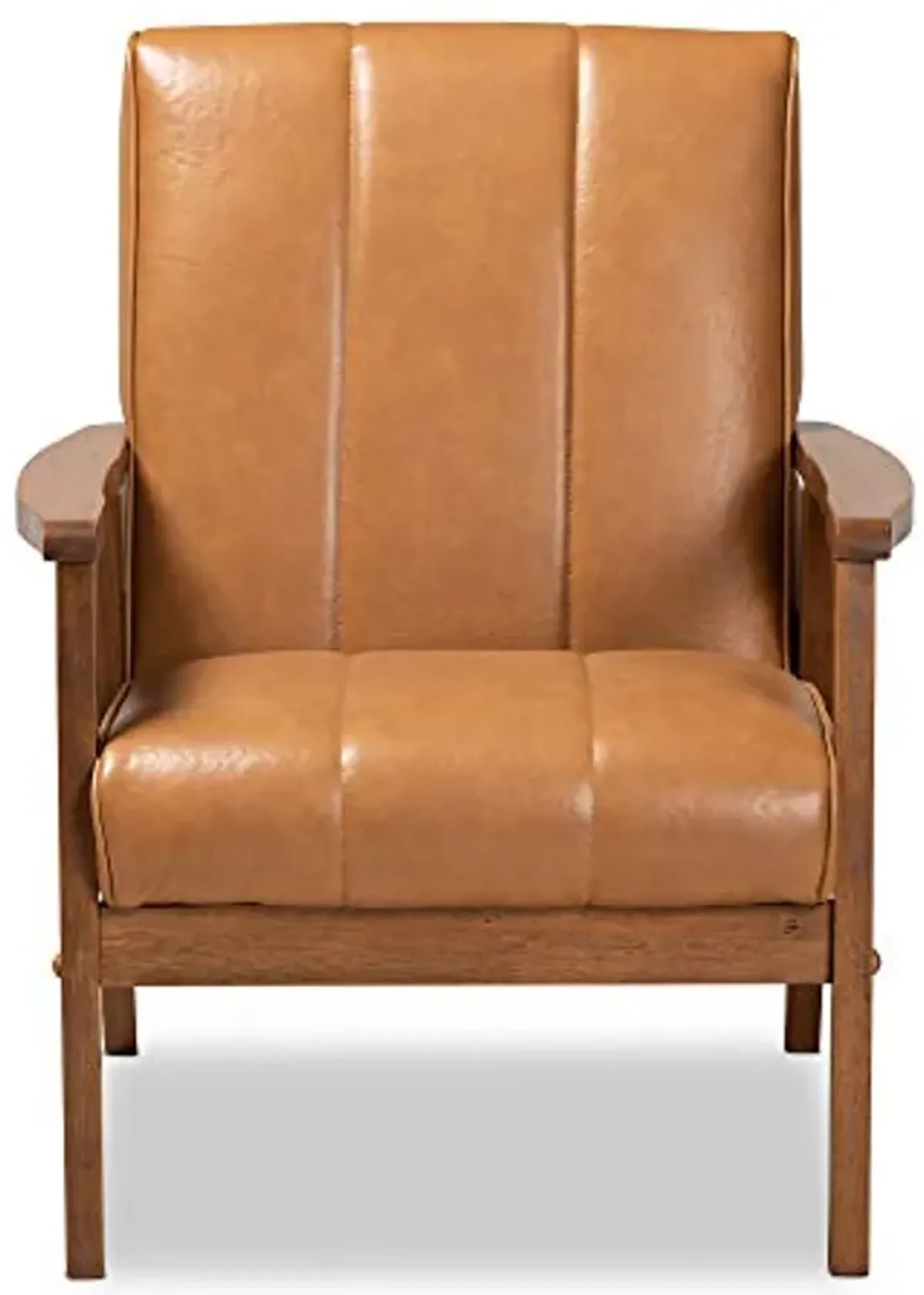 Baxton Studio Nikko Chairs, Tan/Walnut Brown