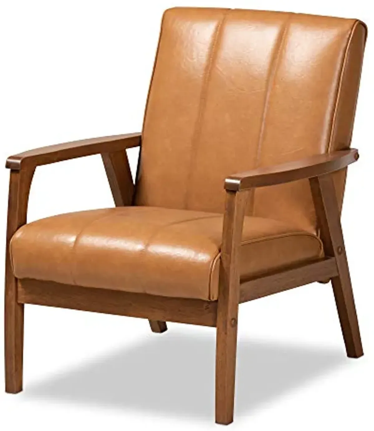 Baxton Studio Nikko Chairs, Tan/Walnut Brown