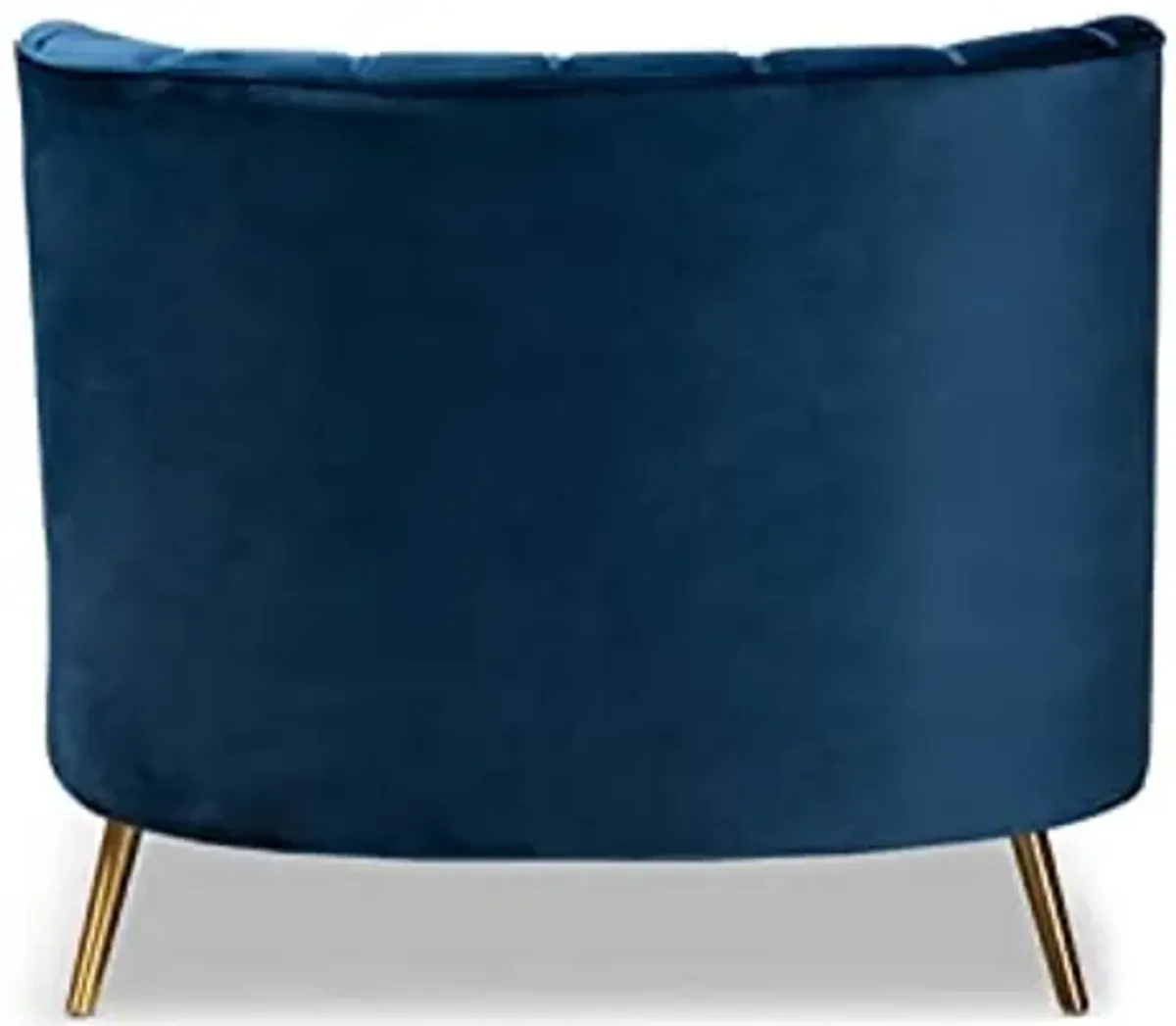 Baxton Studio Kailyn Glam and Luxe Navy Blue Velvet Fabric Upholstered and Gold Finished Chaise