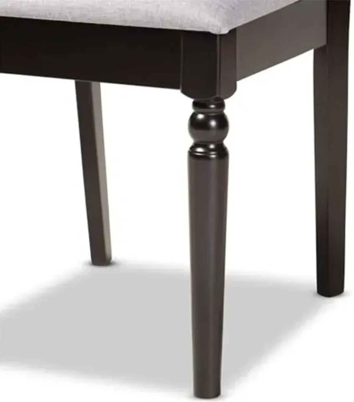 Baxton Studio Renaud Modern and Contemporary Grey Fabric Upholstered and Dark Brown Finished Wood 2-Piece Dining Chair Set