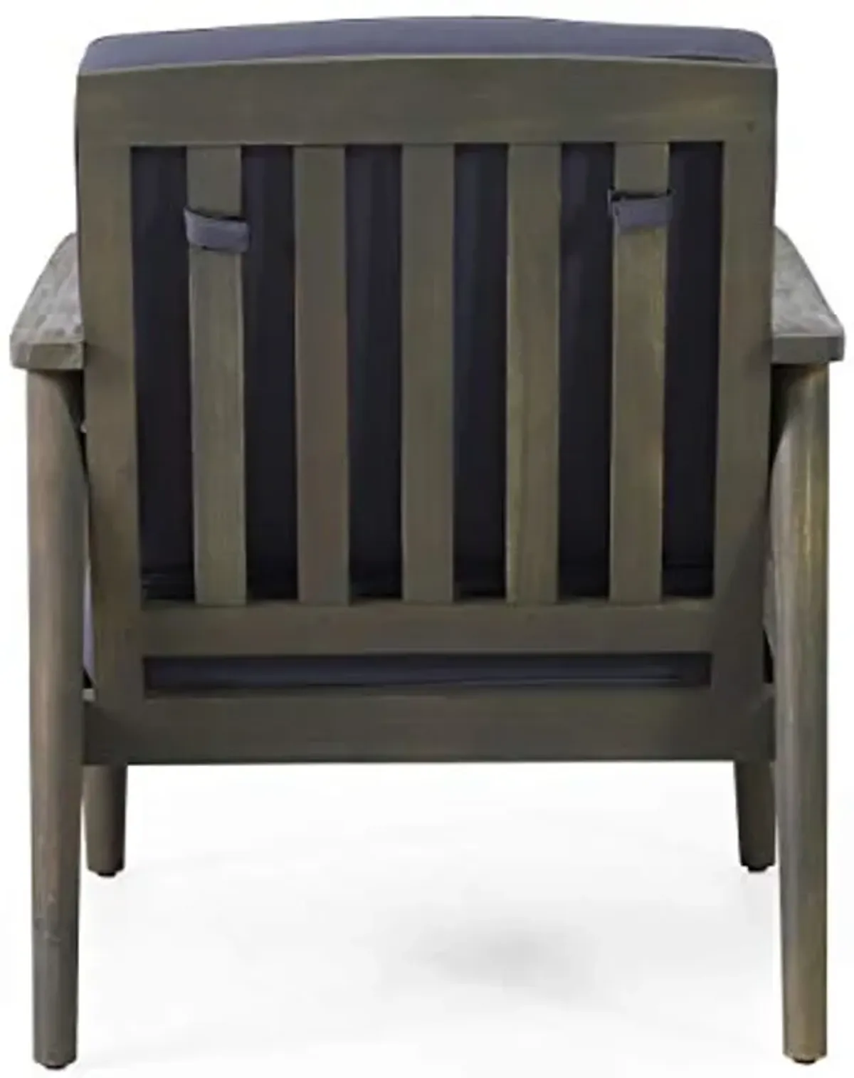 Christopher Knight Home Willowbrook Outdoor Club Chair with Cushion - Acacia Wood - Black (Set of 2)