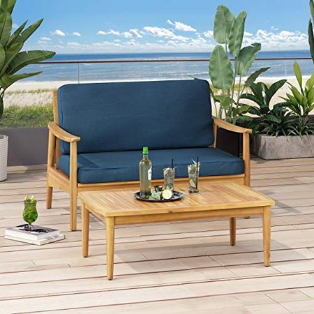 CHRISTOPER KNIGHT HOME Willowbrook Outdoor 2pc Chat Set - Acacia Wood - Teak
