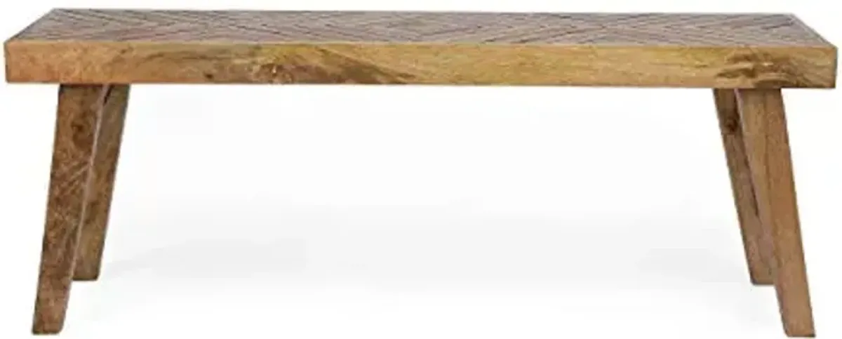 Christopher Knight Home Fircrest Wooden Rectangular Dining Bench, Kitchen Extra Seat, Entryway Bench for Home Hall Living Room, Natural