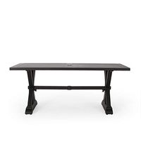 Christopher Knight Home Outdoor Dining Table, Antique Matte Black