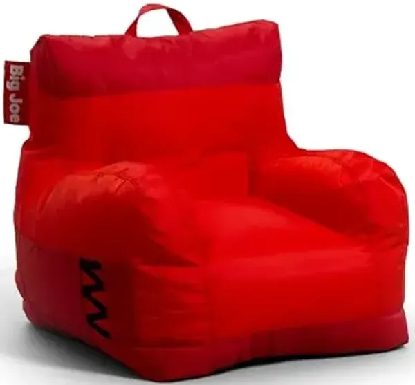 Big Joe Dorm Bean Bag Chair with Drink Holder and Pocket, Two Tone Red Smartmax, Durable Polyester Nylon Blend, 3 feet