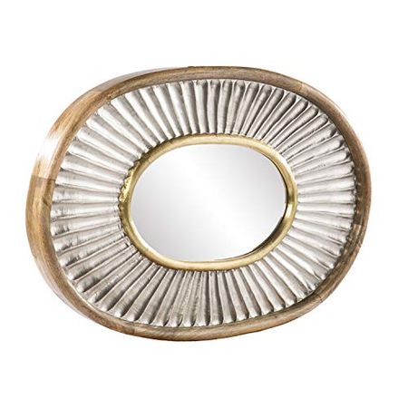 SEI Furniture Froxley Oval Decorative Mirror, Natural/Silver/Brass