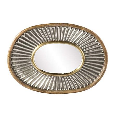 SEI Furniture Froxley Oval Decorative Mirror, Natural/Silver/Brass