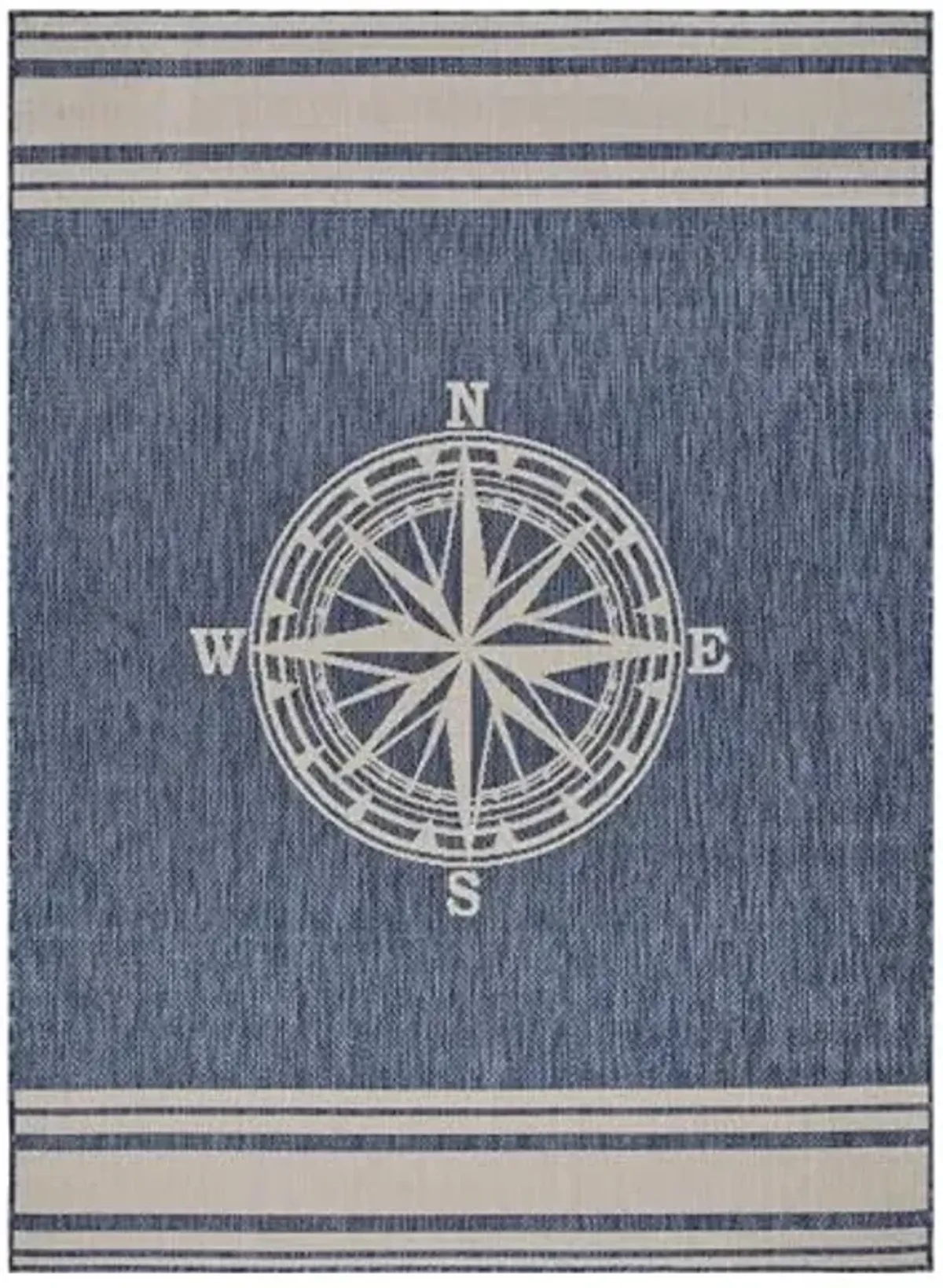 LR Home 3x5 Outdoor Area Rug | Turkish Carpet for Patio, Deck, Backyard, Garden, Front Porch, Picnic, Courtyard and Balcony | Large Boho Farmhouse Coastal, Beach, Coral Reef Themed Rug | Navy/White