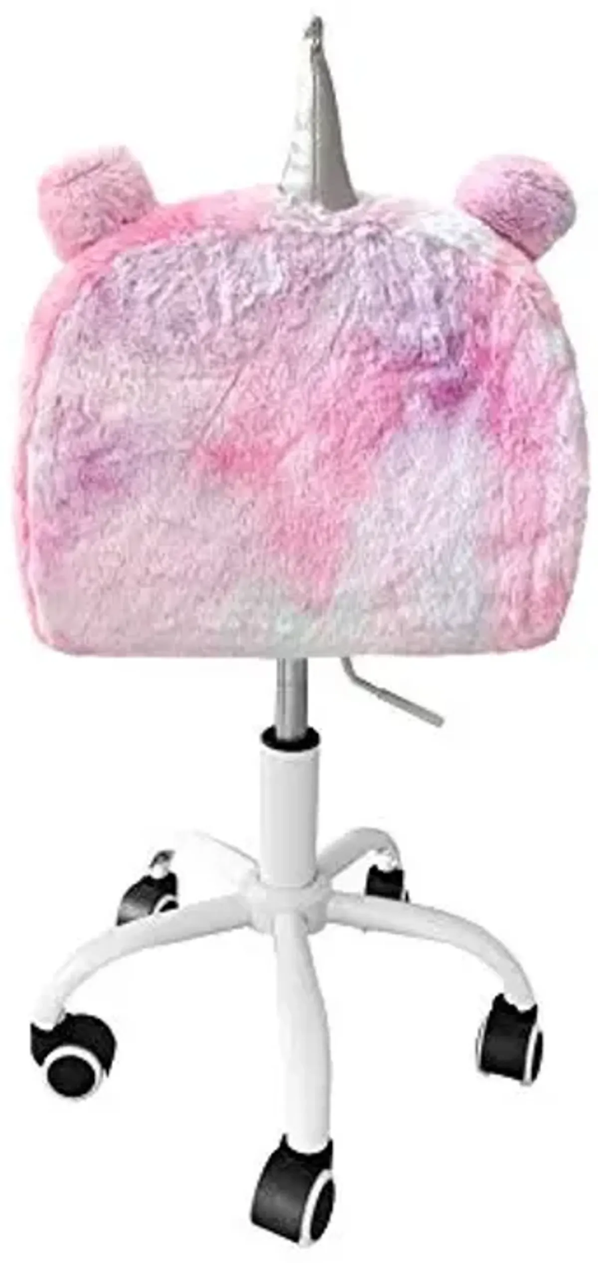 Heritage Kids Kids Faux Fur Rolling Desk Chair, Cool Rainbow 13D x 16W x 29.3H in