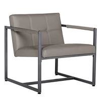 Studio Designs Home Camber Accent, Mid-Century Modern Chair, Pewter/Off-White Mushroom Bonded Leather, 250