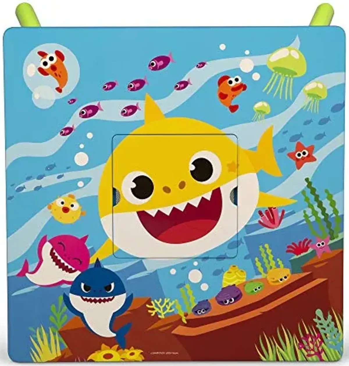 Delta Children Kids Table Storage (2 Chairs Included) -Ideal for Arts & Crafts, Snack Time, Homeschooling, Homework & More, Baby Shark, 3 Piece Set