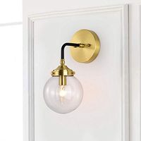 Jojospring Single Light Antique Gold Wall Sconce with Clear Glass Globe LJ-6087-WCW