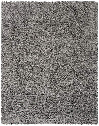 SAFAVIEH August Shag Collection 9' x 12' Grey AUG200F Solid Non-Shedding Living Room Bedroom Dining Room Entryway Plush 1.5-inch Thick Area Rug