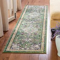 SAFAVIEH Madison Collection 2'2" x 12' Green / Turquoise MAD474Y Boho Distressed Medallion Non-Shedding Living Room Bedroom Runner Rug