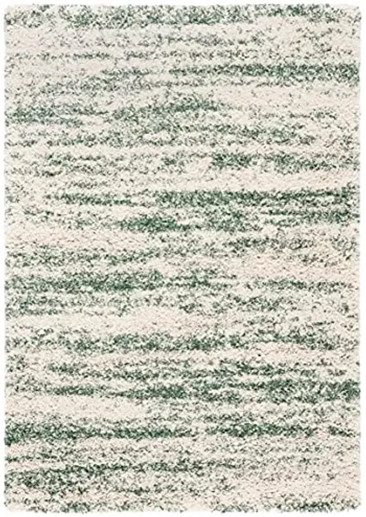 SAFAVIEH Hudson Shag Collection Area Rug - 5'3" x 7'6", Ivory & Green, Modern Design, Non-Shedding & Easy Care, 2-inch Thick Ideal for High Traffic Areas in Living Room, Bedroom (SGH206Y)