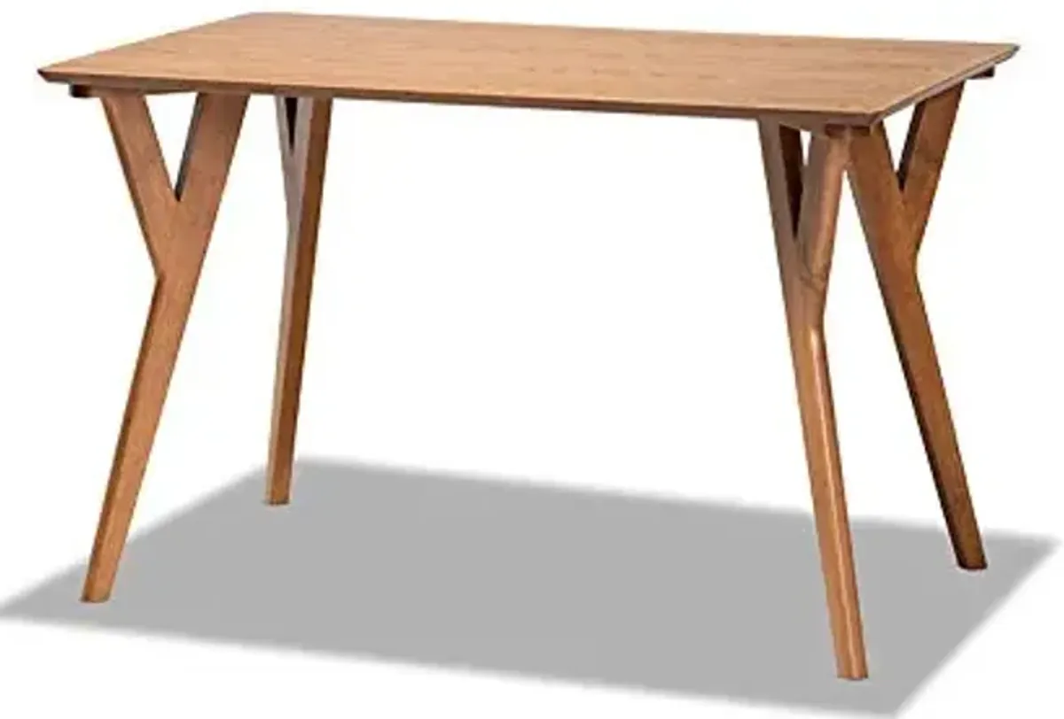 Baxton Studio Sahar Walnut Brown Finished Wood Dining Table