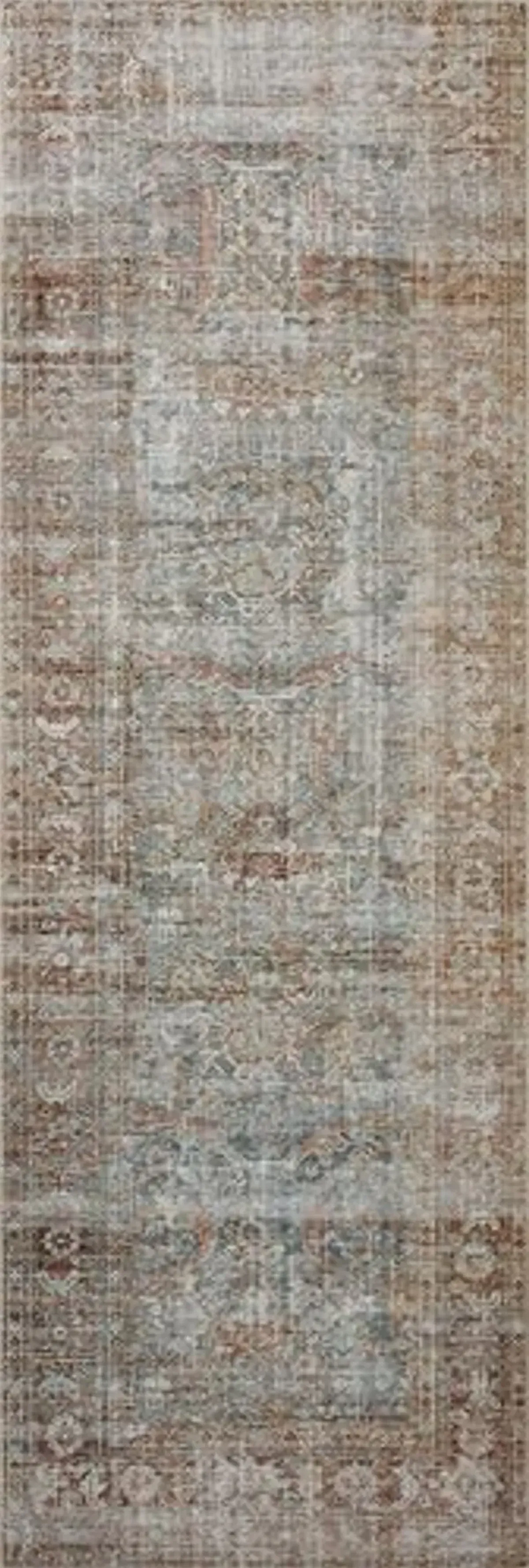 Loloi Chris Loves Julia Jules Collection JUL-05 Lagoon/Brick 2'-6'' x 12'-0'', .13" Pile Height, Runner Rug