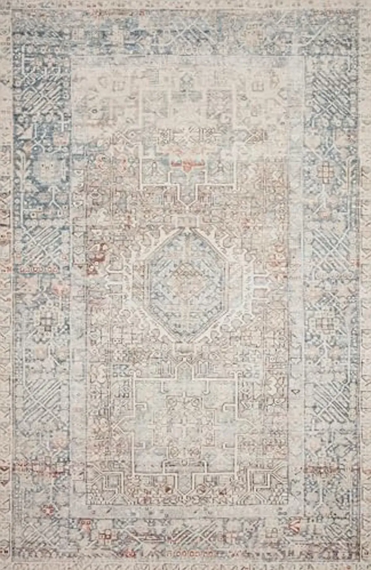 Loloi Chris Loves Julia Jules Collection JUL-07 Natural/Ocean 2'-0'' x 5'-0'', .13" Pile Height, Accent Rug