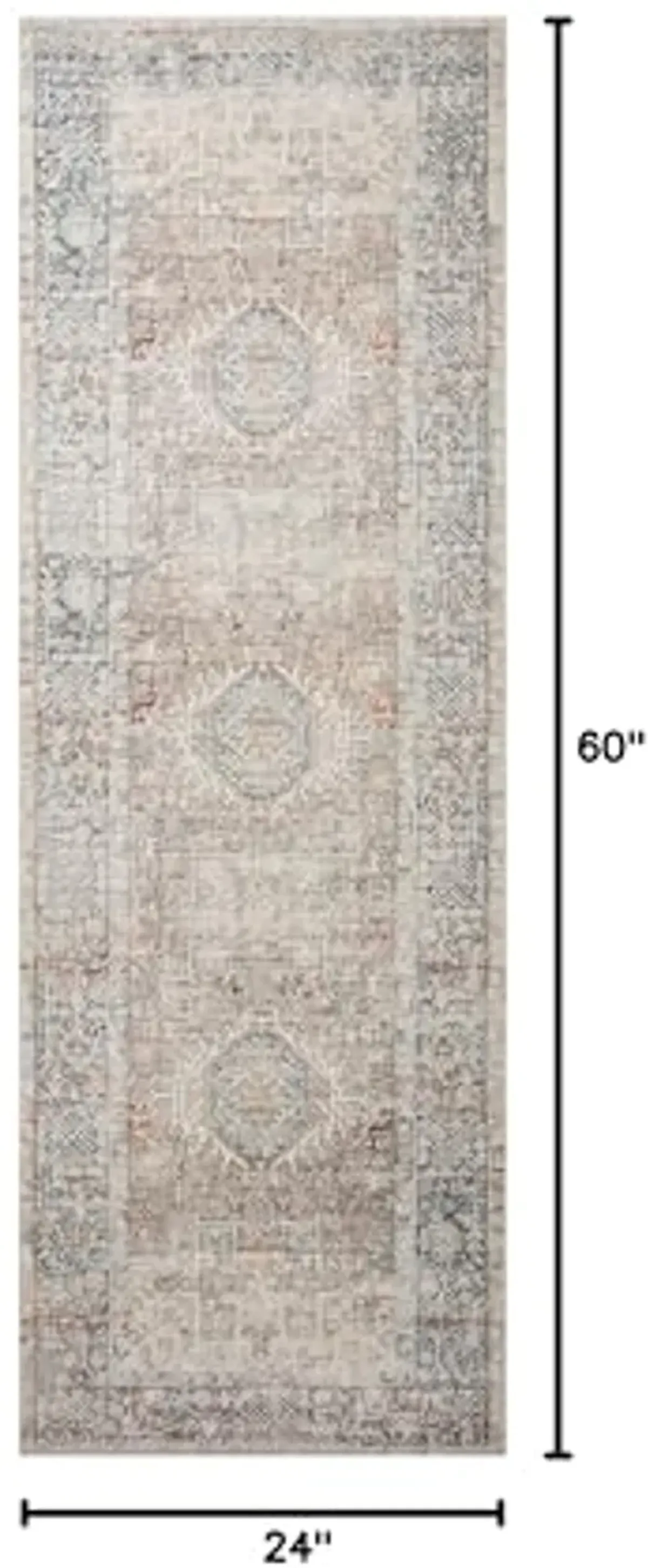 Loloi Chris Loves Julia Jules Collection JUL-07 Natural/Ocean 2'-0'' x 5'-0'', .13" Pile Height, Accent Rug